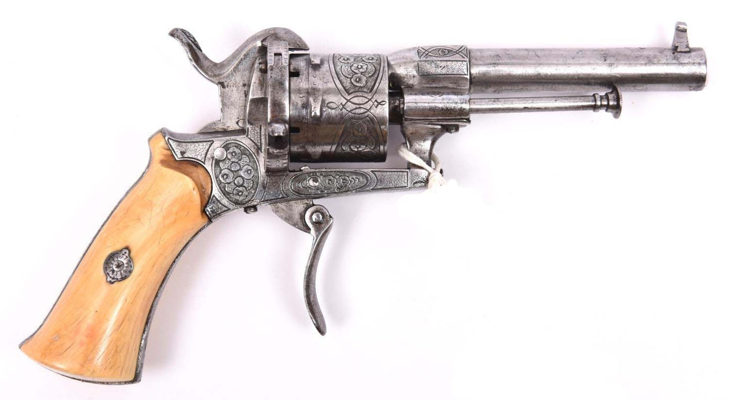 Belgian 6 shot 7mm Lefaucheux double action pinfire revolver
