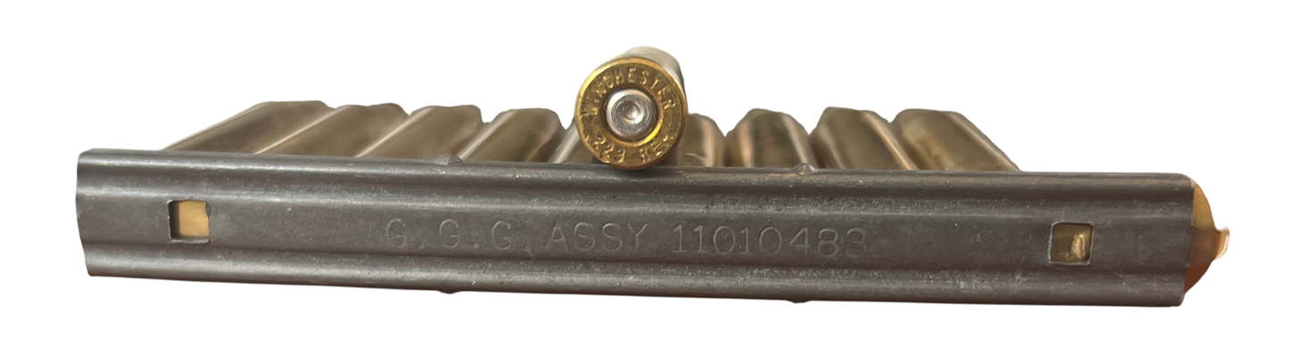 10 x Inert Winchester .233 Remington Rounds on Stripper Clip