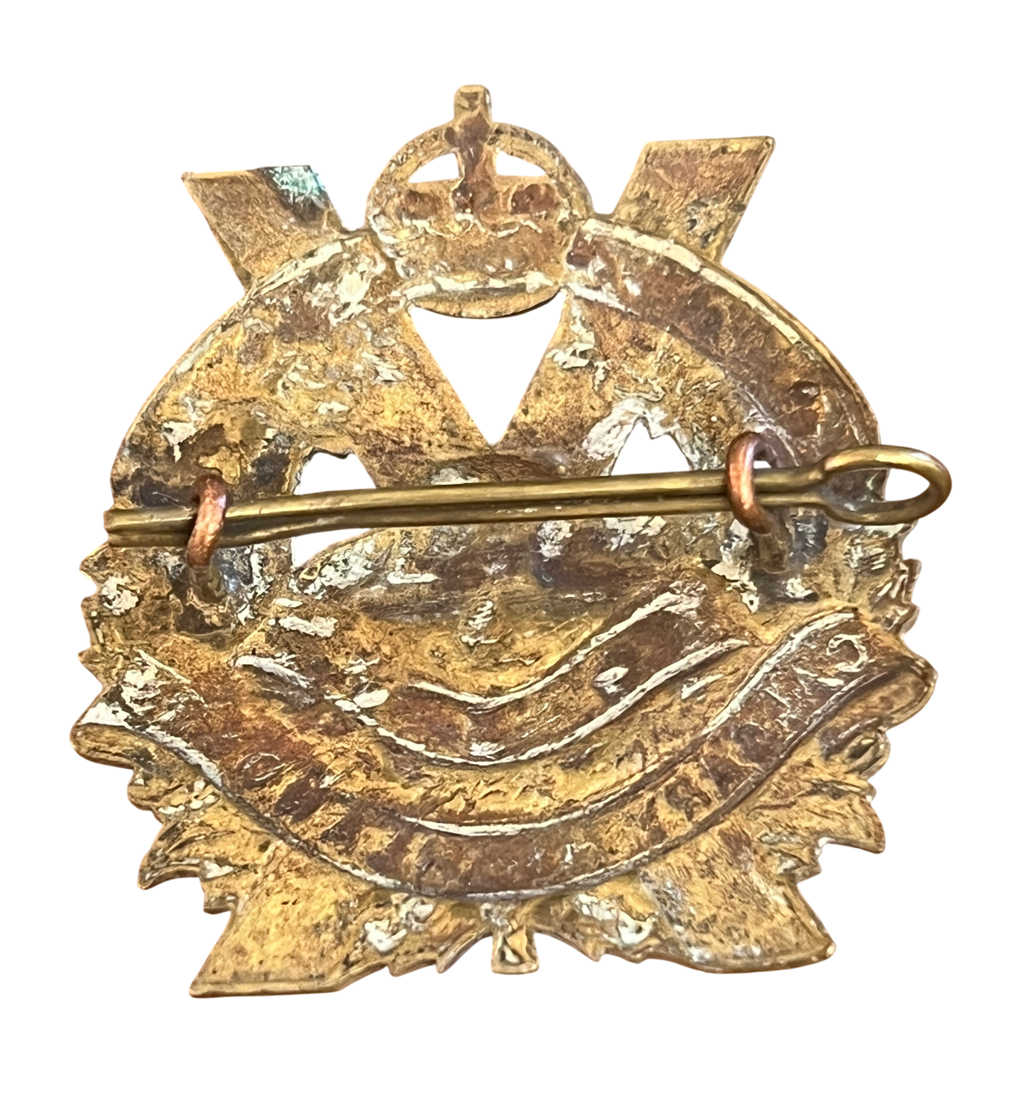 WWII Canadian Calgary Highlanders Brass Cap Badge