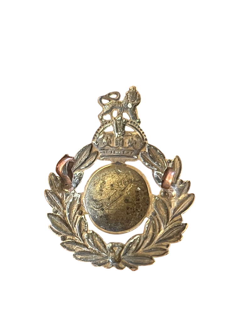 WW2 British Royal Marines OR's Brass Cap Badge