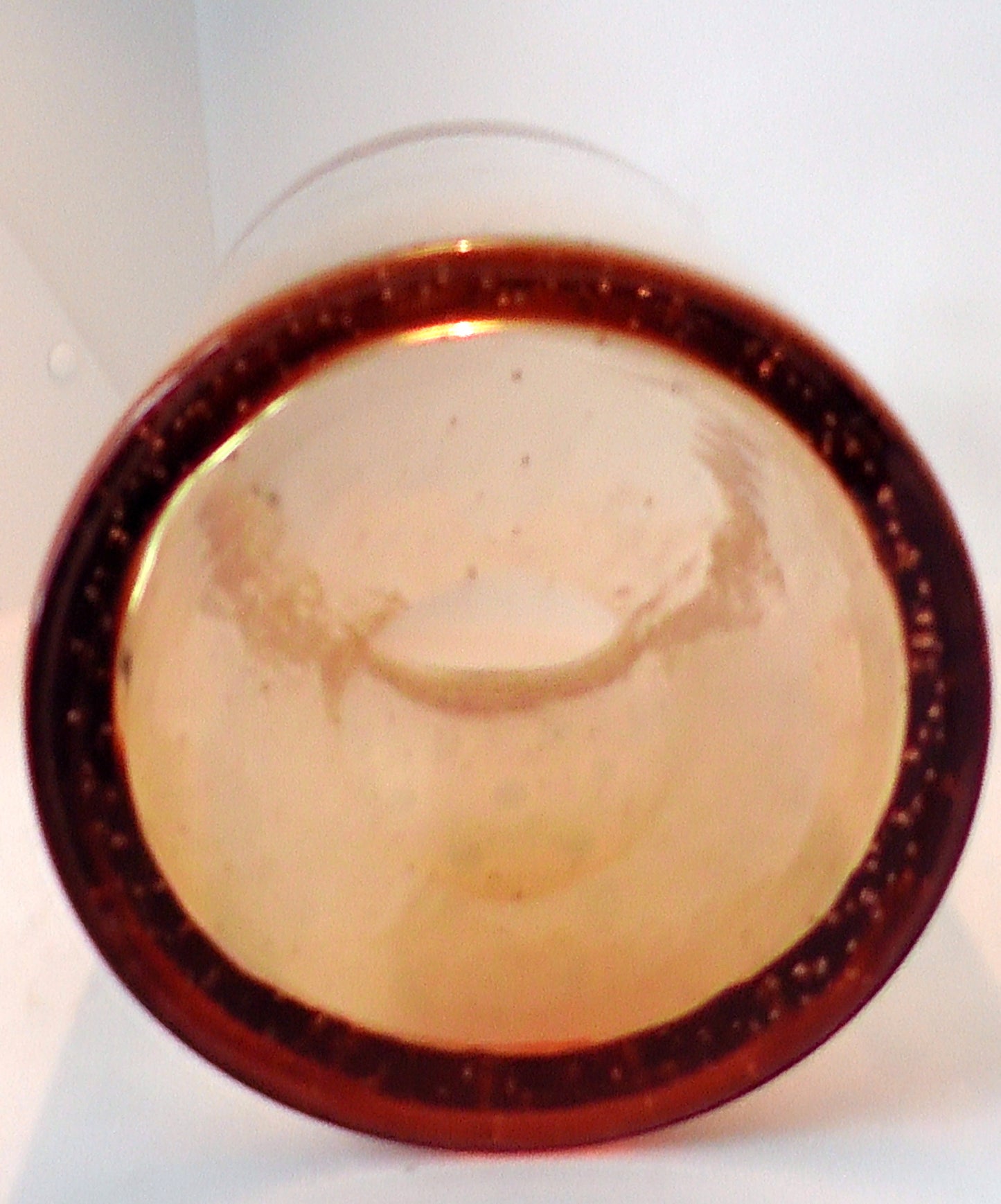 Thomas Webb Amber Controlled Bubble Vase Circa 1930's 9 Inches Tall