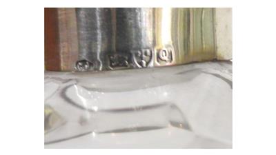Silver Collared Waisted Four Column Glug Glug Decanter dates Chester 1899