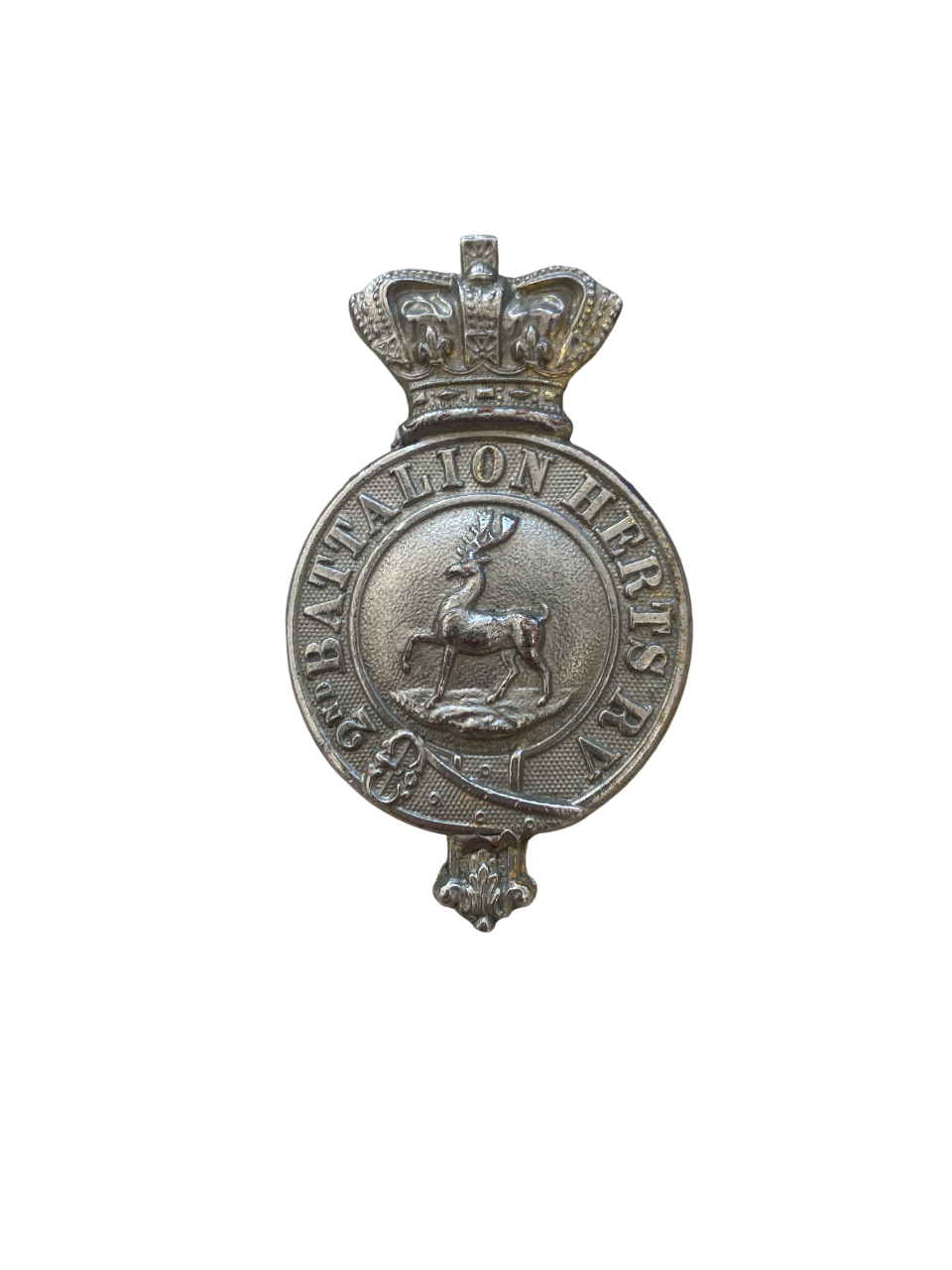 Unusual Cast Victorian 2nd Battalion Hertfordshire Regiment Glengarry Cap Badge