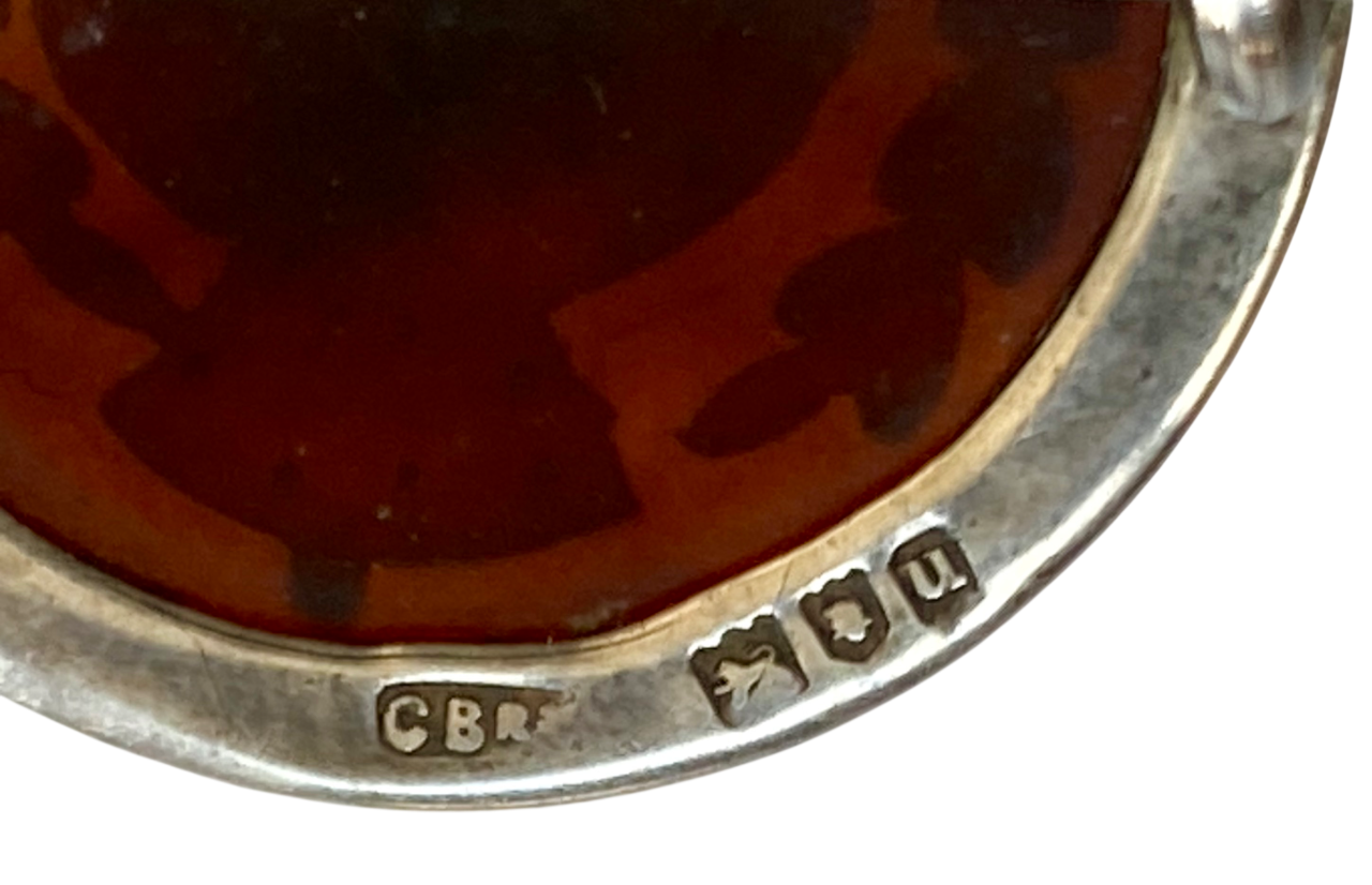 Pre WW2 Royal Engineers Silver on Tortoiseshell Sweetheart Brooch