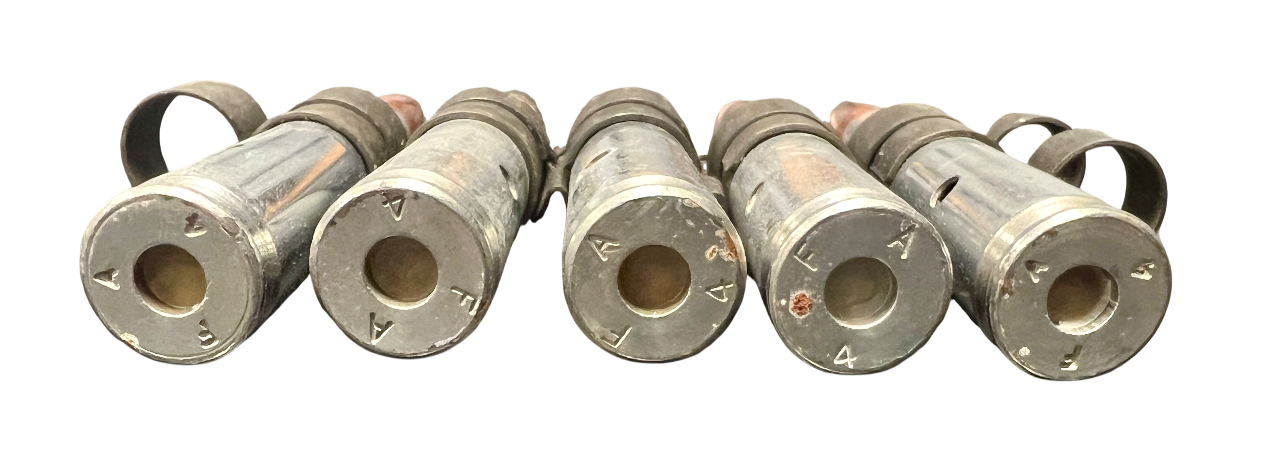 5 x Inert .50 Cal Drill Rounds on link