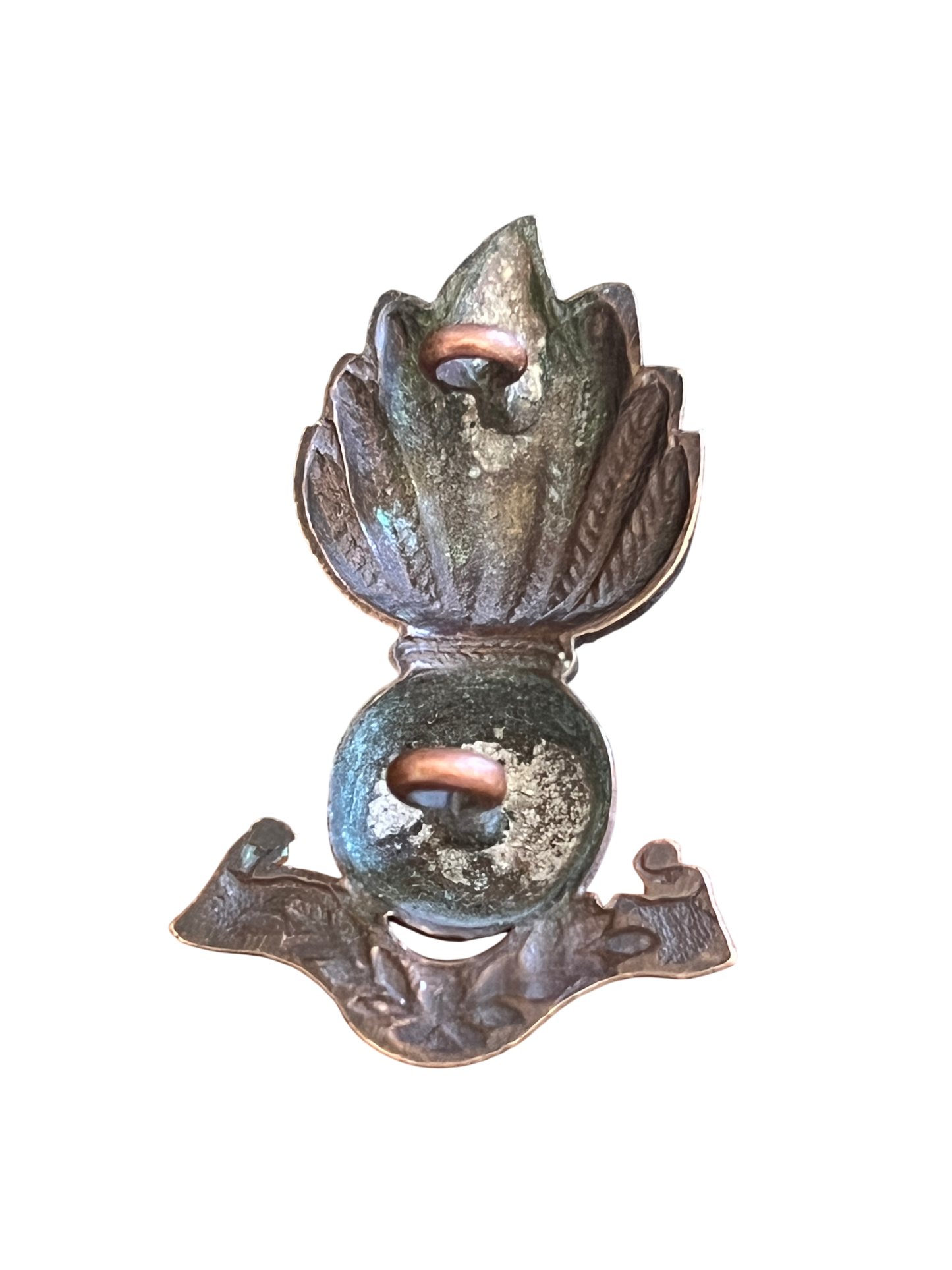 Rare WWI Royal Artillery Territorial Force Officer's Collar Badge - Laurel Leaves Scroll