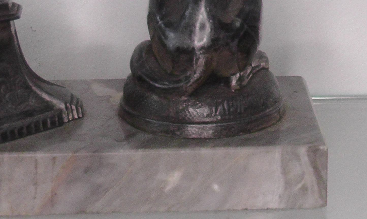 French Art Deco Dog Inkwell signed Rullony
