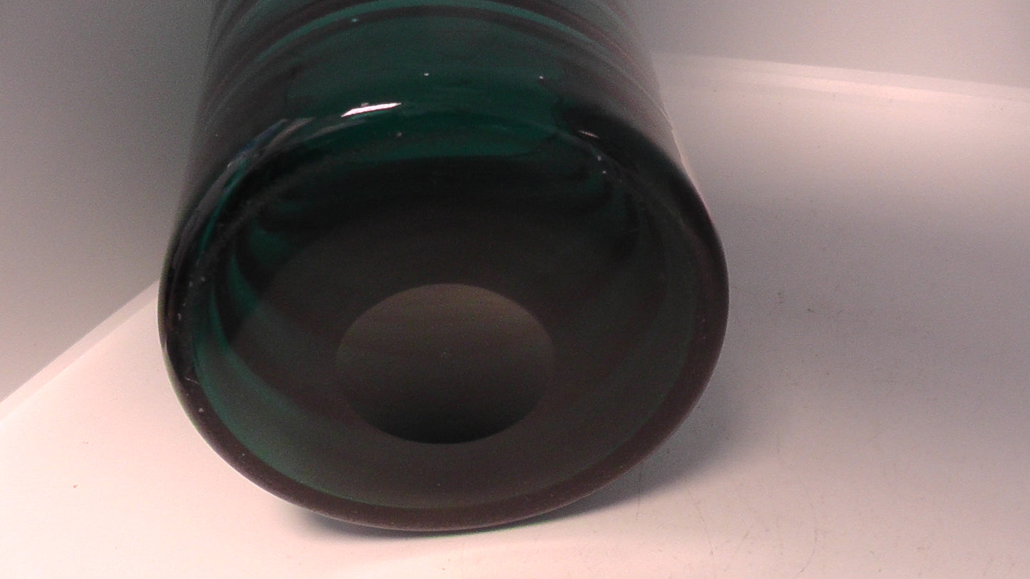 Whitefriars Ribbed Emerald Green Vase #9094