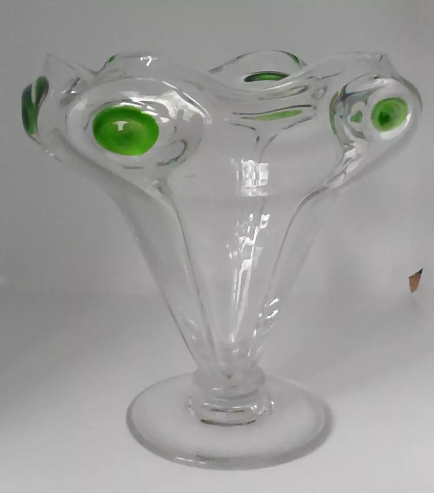 Large Stuart and Sons Art Nouveau Cairngorm/Peacock Trail Vase c1900