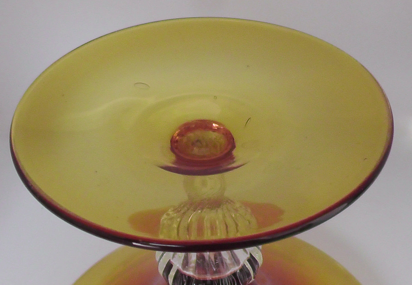 Vintage Mid-Century Large Amber Empoli Glass/Apothecary/Bonbon Jar and Cover