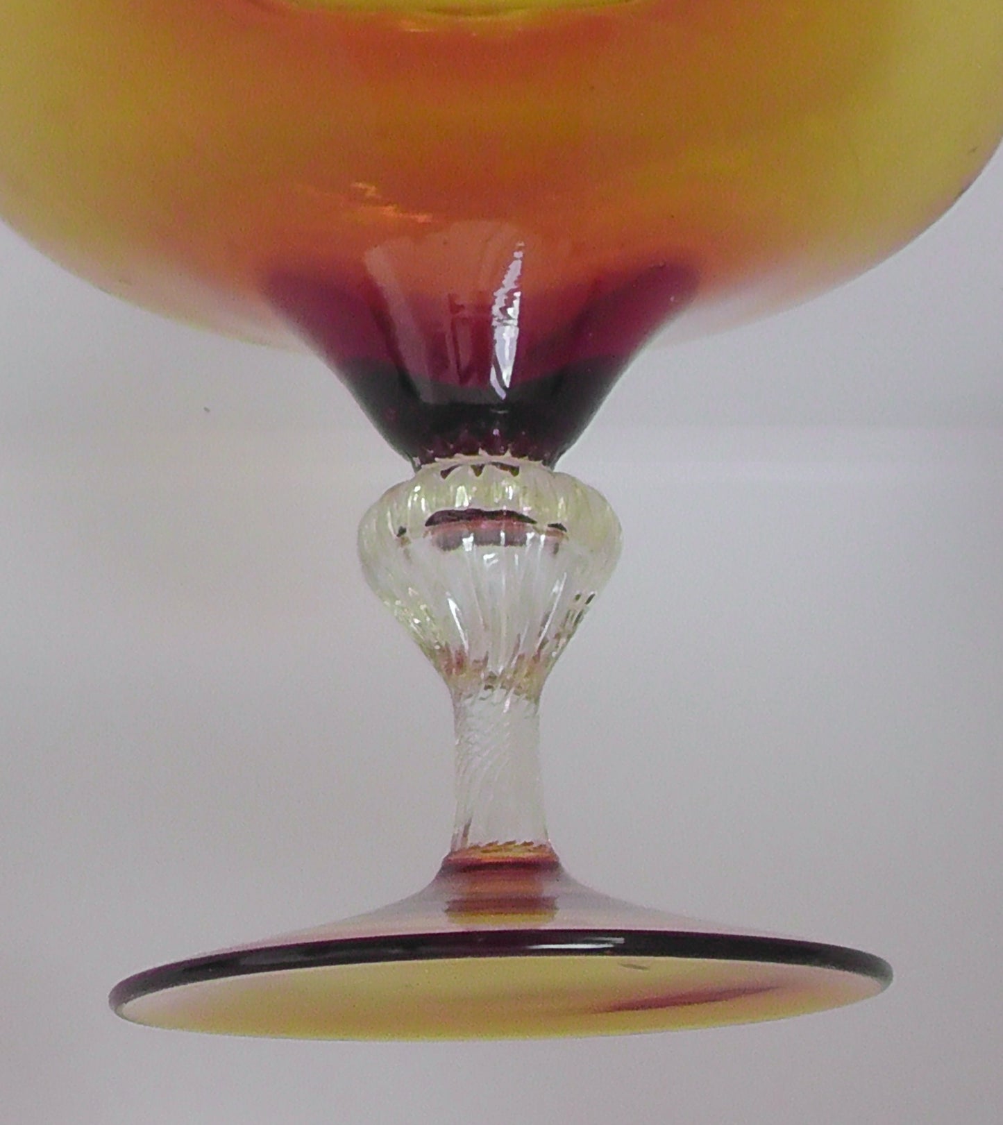 Vintage Mid-Century Large Amber Empoli Glass/Apothecary/Bonbon Jar and Cover