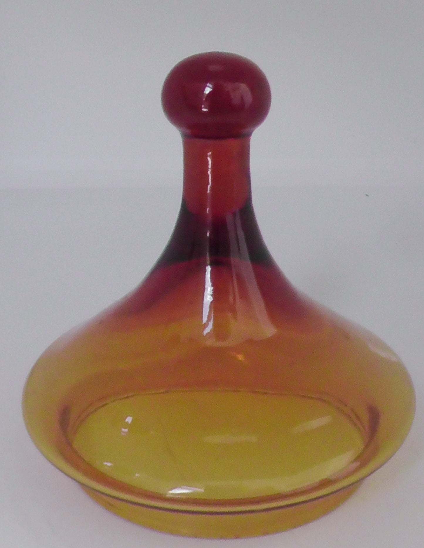 Vintage Mid-Century Large Amber Empoli Glass/Apothecary/Bonbon Jar and Cover