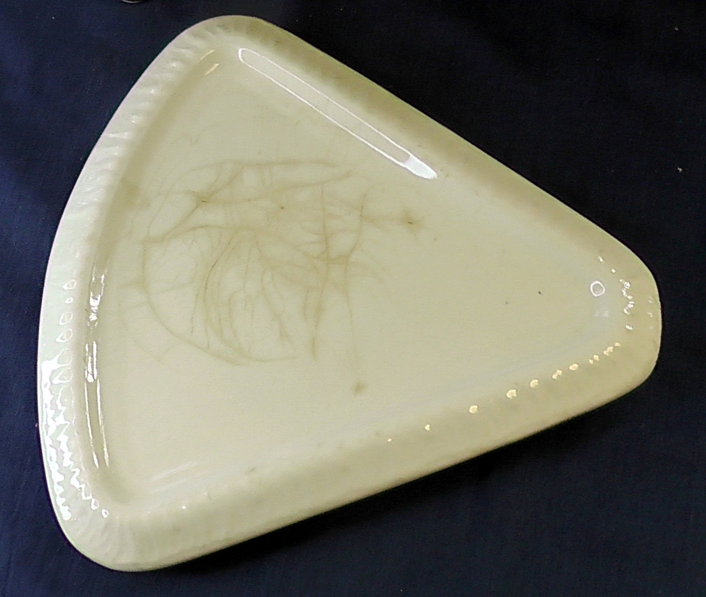 Antique Franz Mehlem Royal BonnTriangular Floral Cheese/Stilton Dish