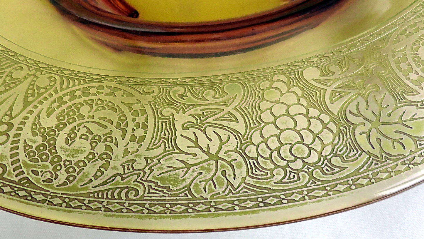 Moser Karlsbad? Art Deco Amber Bowl