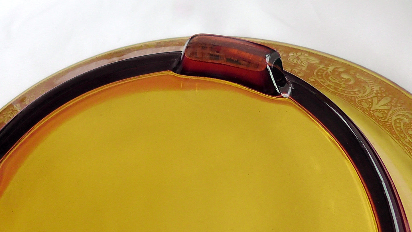 Moser Karlsbad? Art Deco Amber Bowl