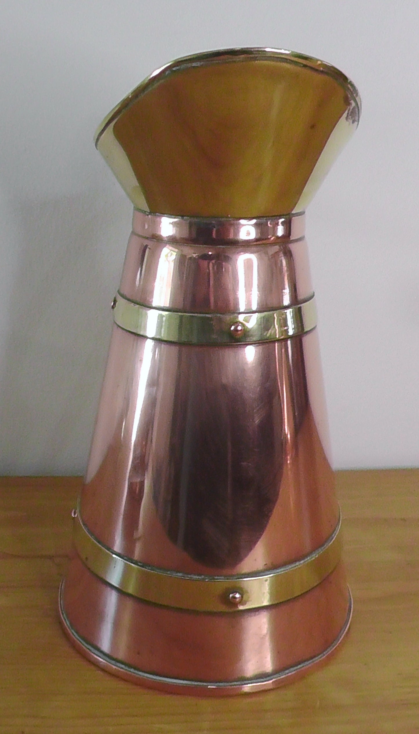Copper and Brass Bound Jug