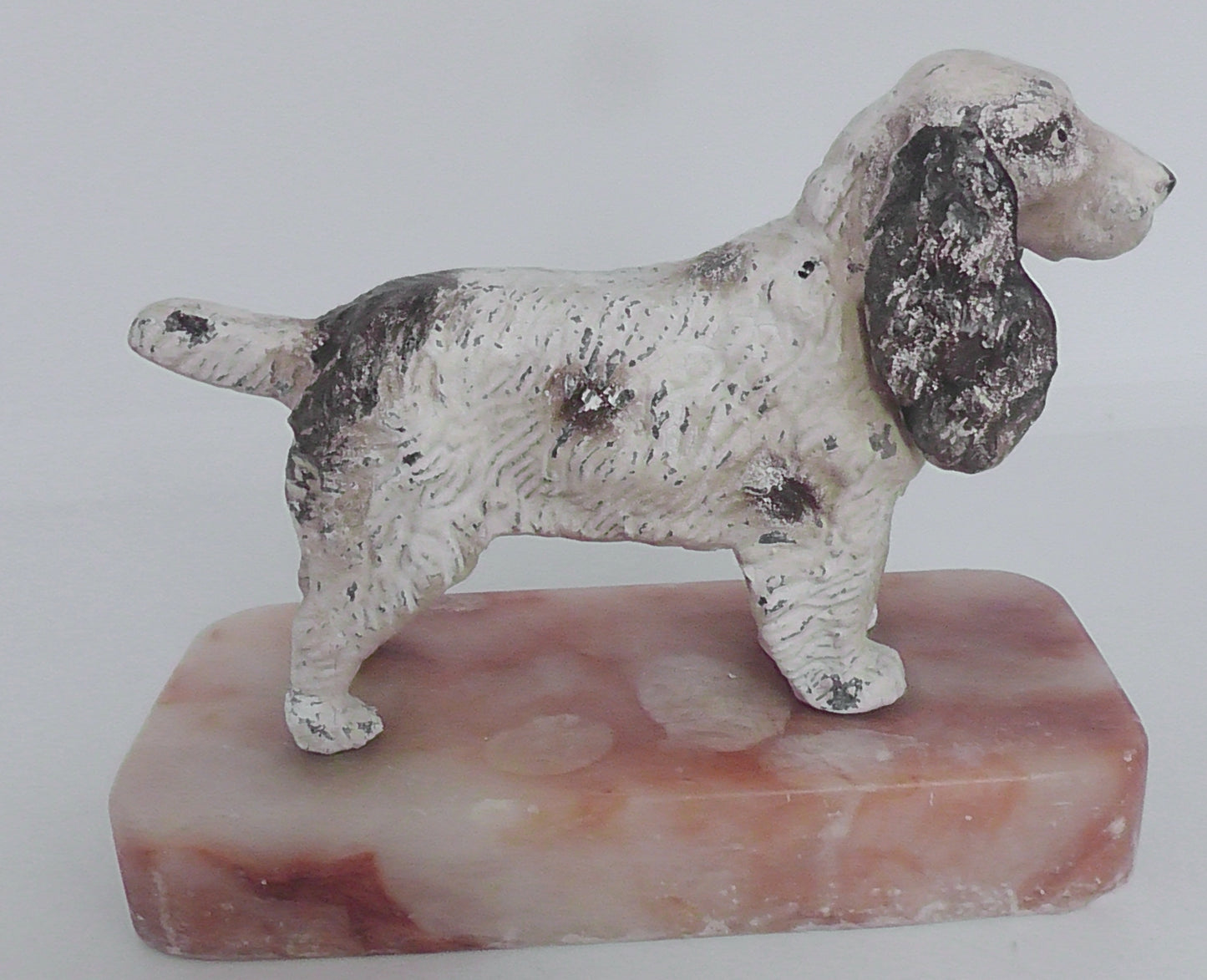 Early 20th Century Spelter Cold Painted Spaniel Paperweight