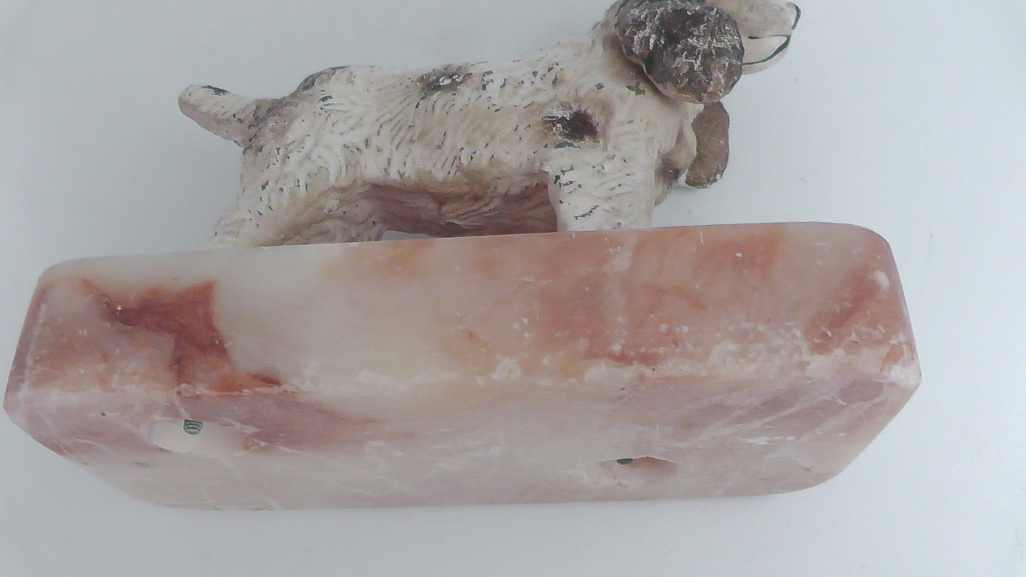 Early 20th Century Spelter Cold Painted Spaniel Paperweight