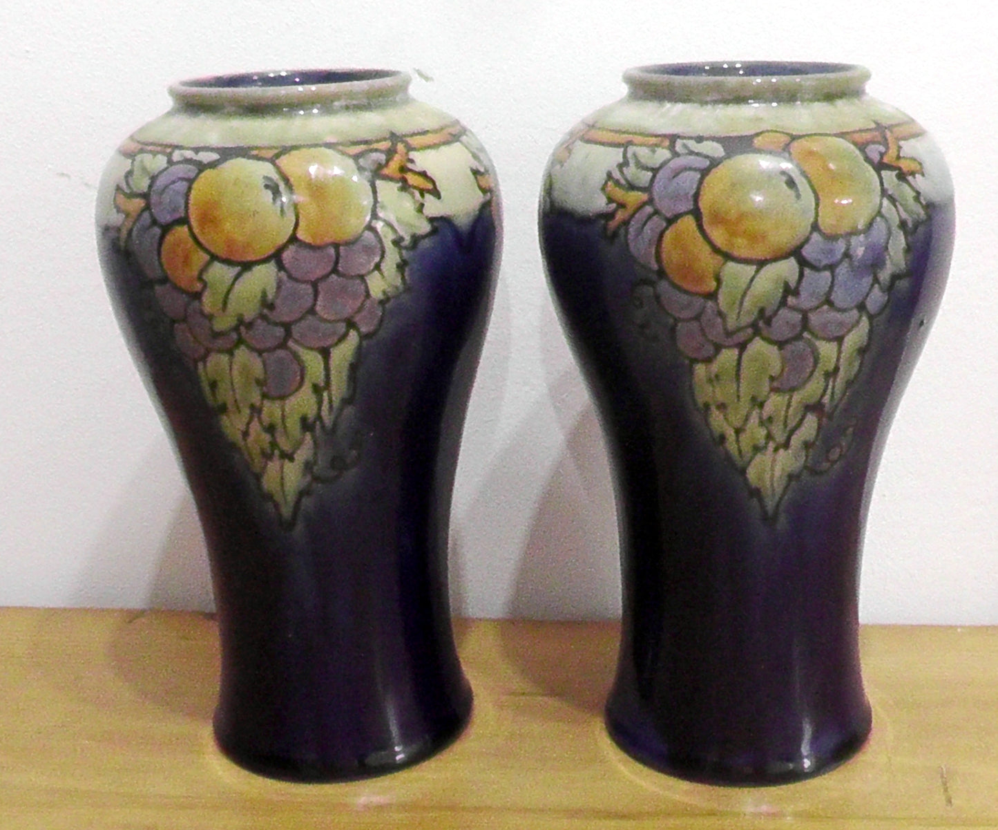 Pair of Large Doulton Vases by Florrie Jones