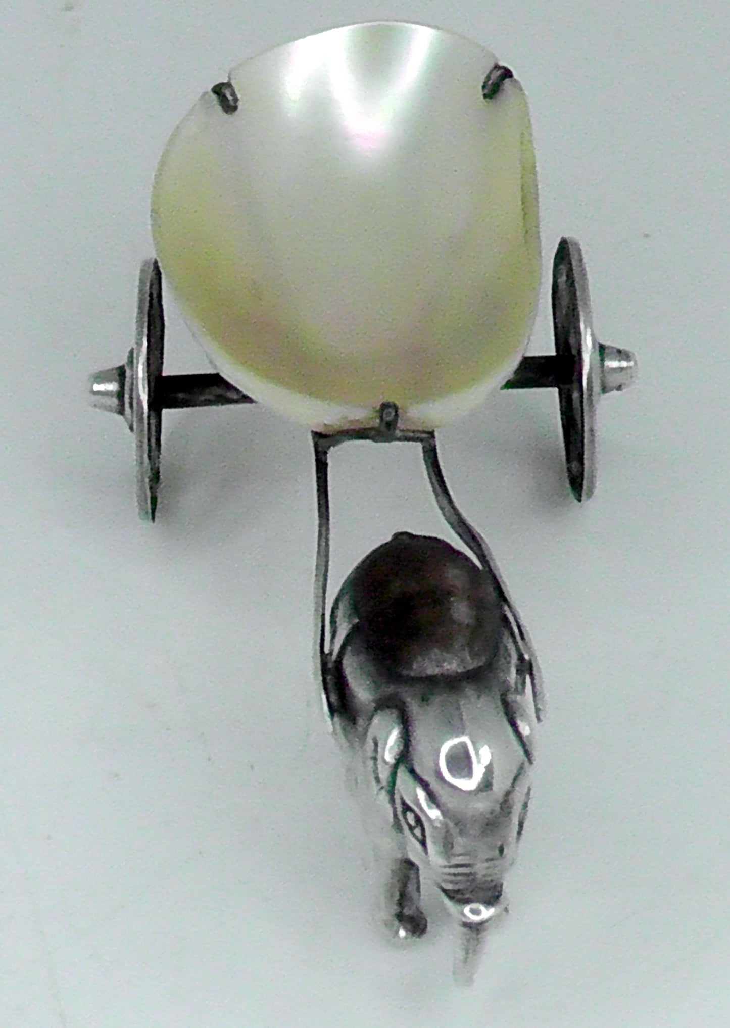 Antique Rare Solid Silver Elephant & Cart Pin Cushion by Adie & Lovekin 1909