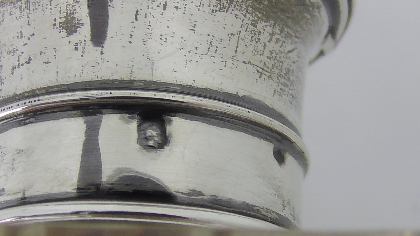 Large French Silver Topped Cut Glass Scent Bottle