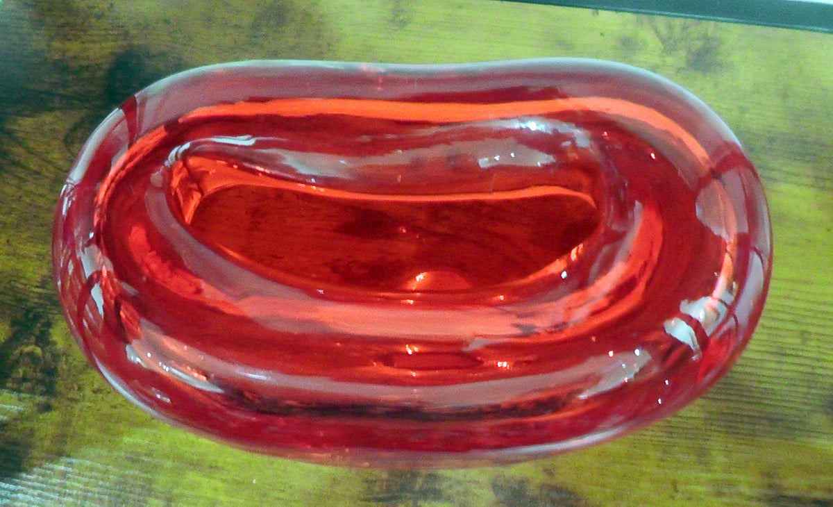 Vintage Deru Red Heart Glass Vase