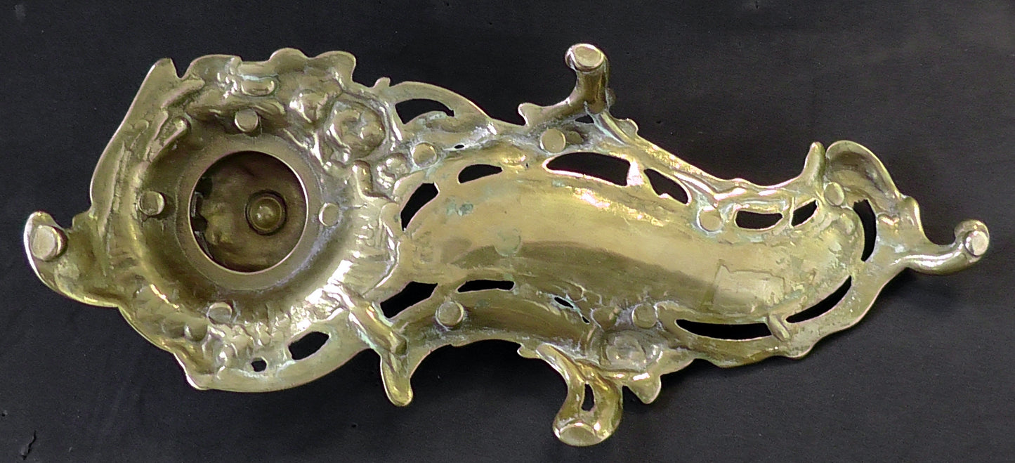 Antique Victorian/Edwardian Brass Bird Inkwell/Stand