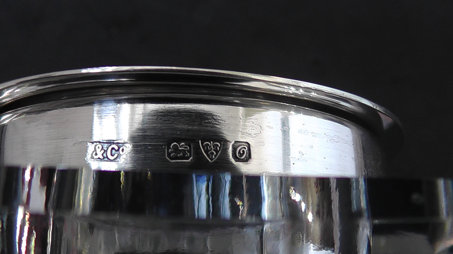 Large Solid Silver Topped Inkwell dates Chester 1914