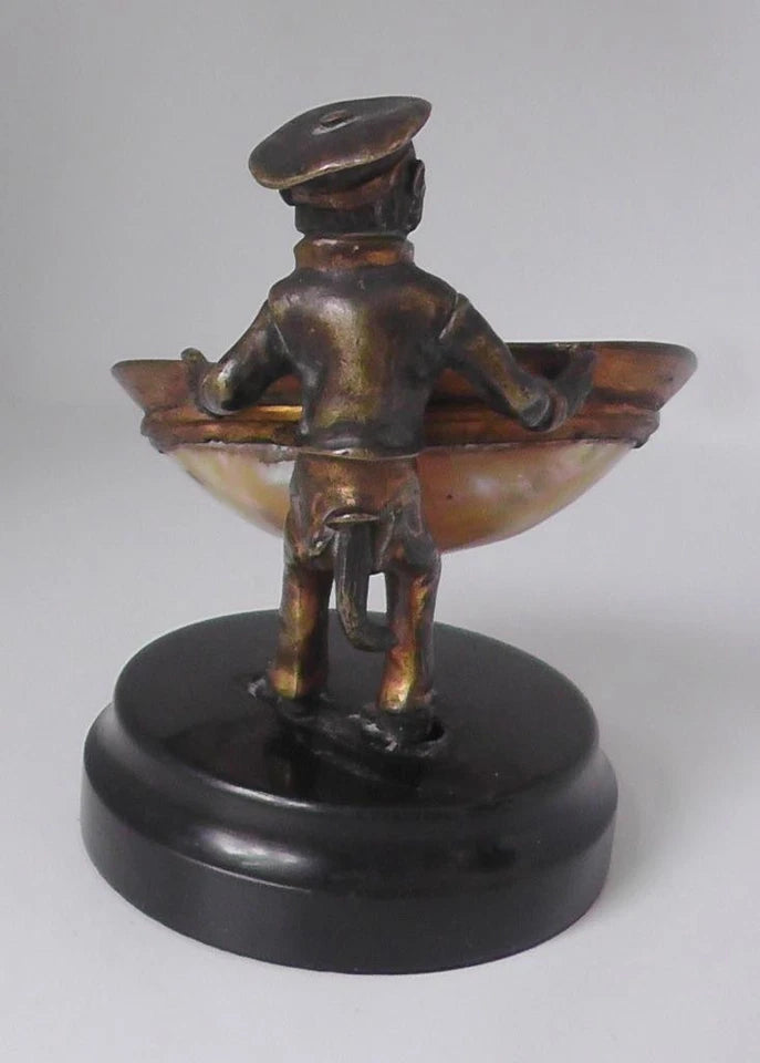 19th French Gilt Bronze Monkey Sailor Vide Poche