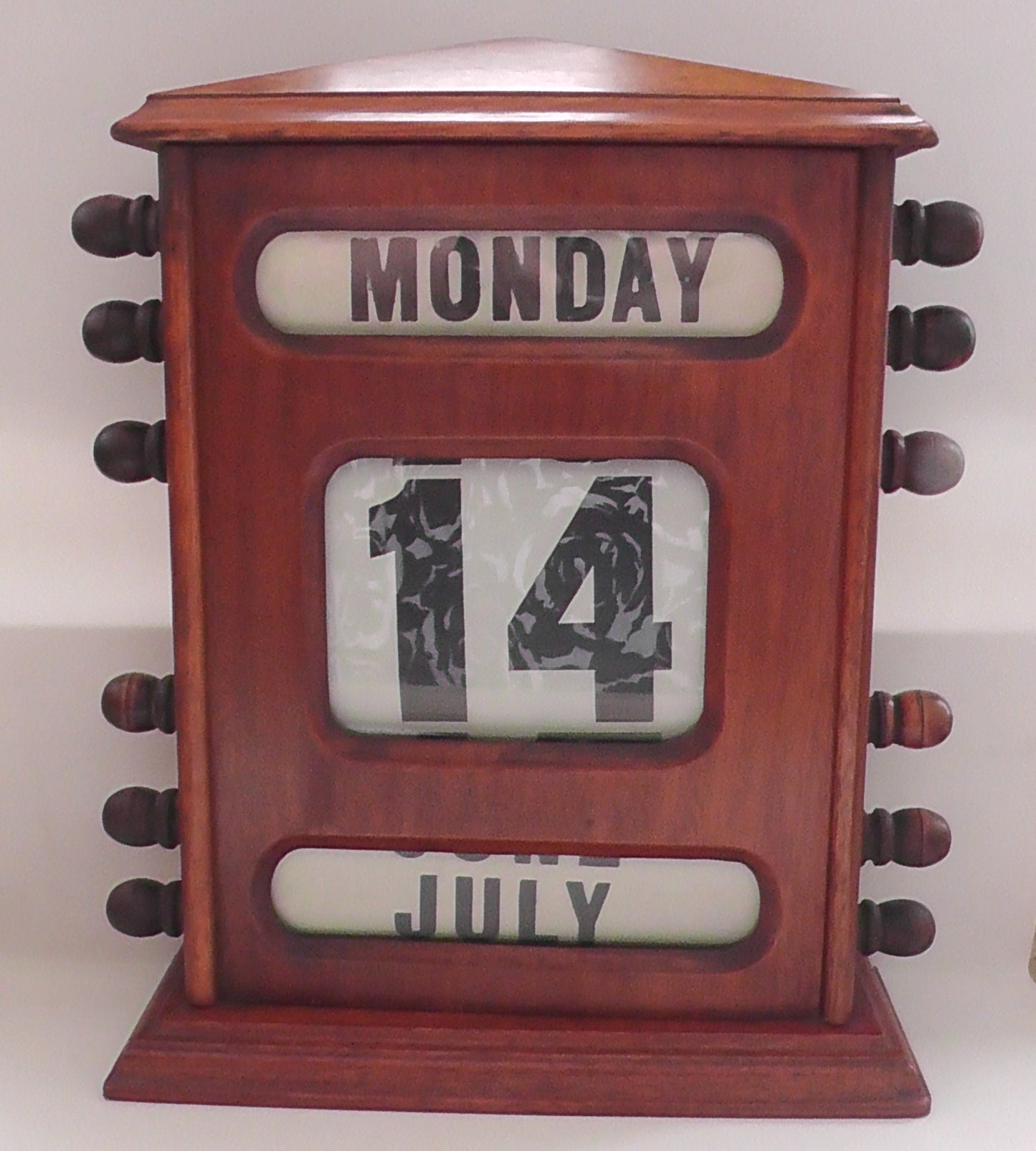 Large Antique Mahogany Desktop Perpetual Calendar 33cm tall