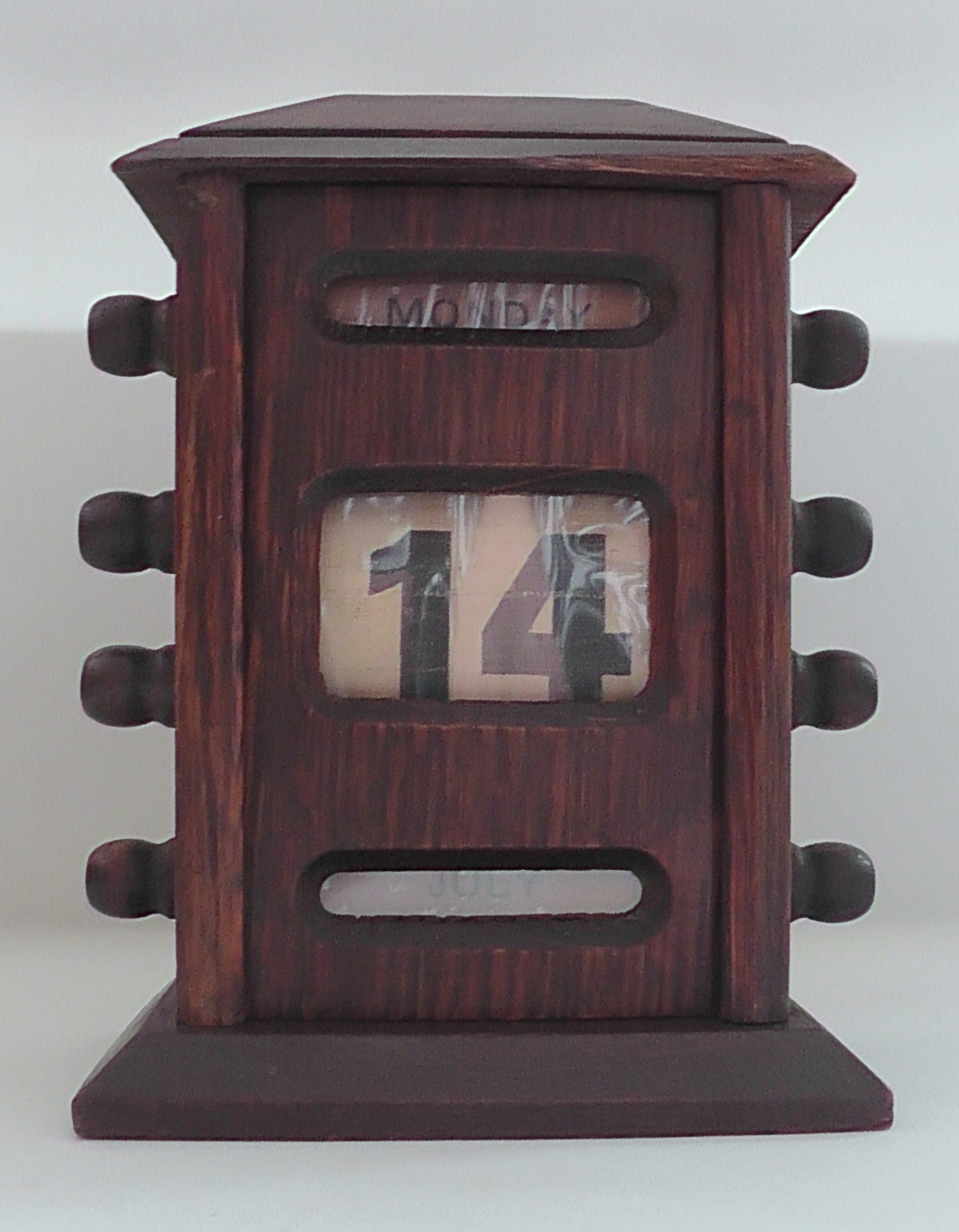 Antique Oak Desktop Perpetual Calendar 15cm tall