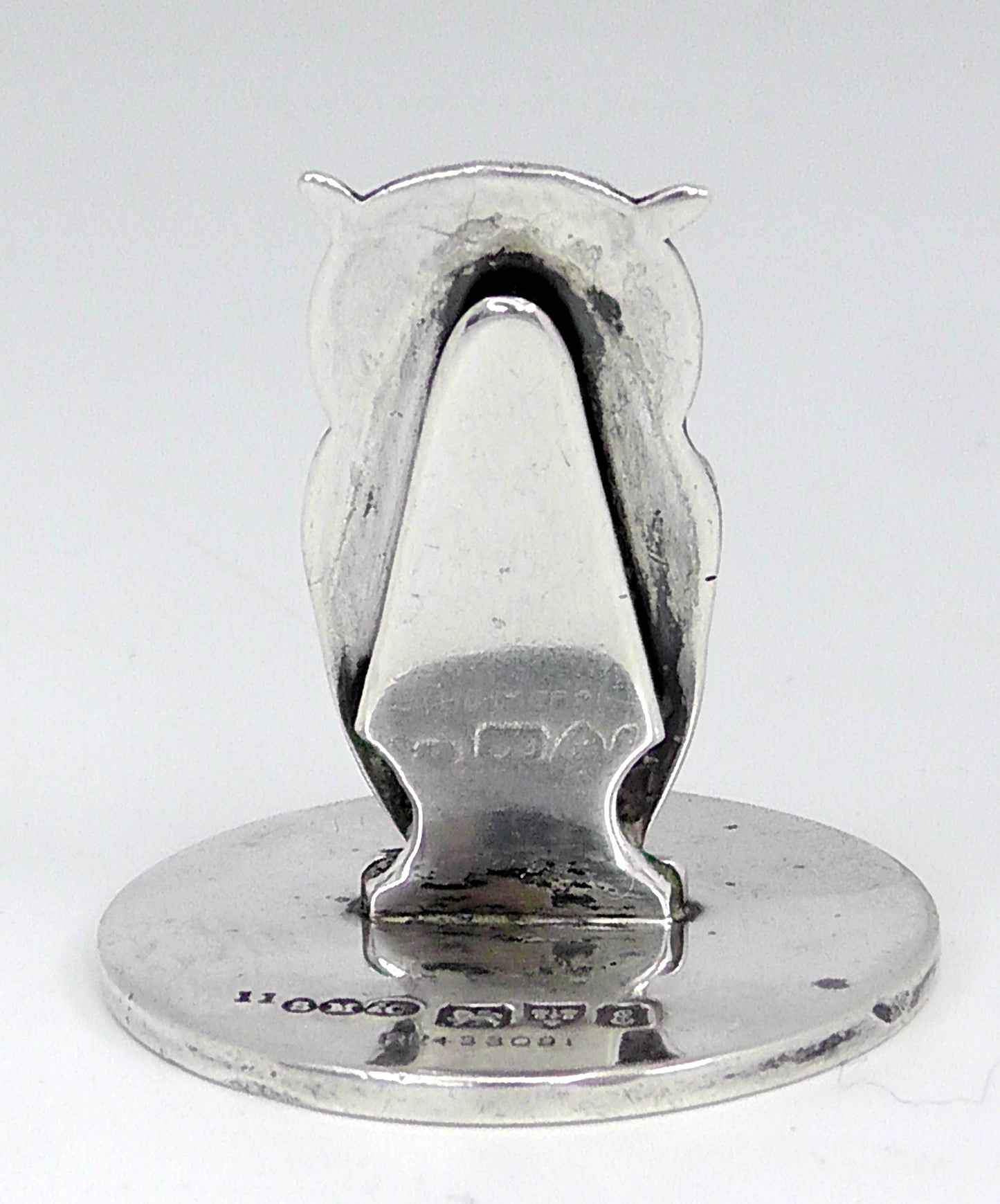 Solid Silver Owl Menu Holder Dates 1905 by Sampson Mordan