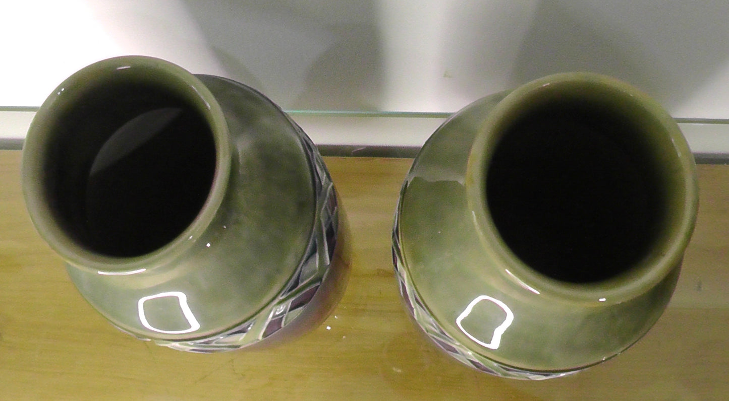 Pair of Tall Doulton Vases by Florrie Jones