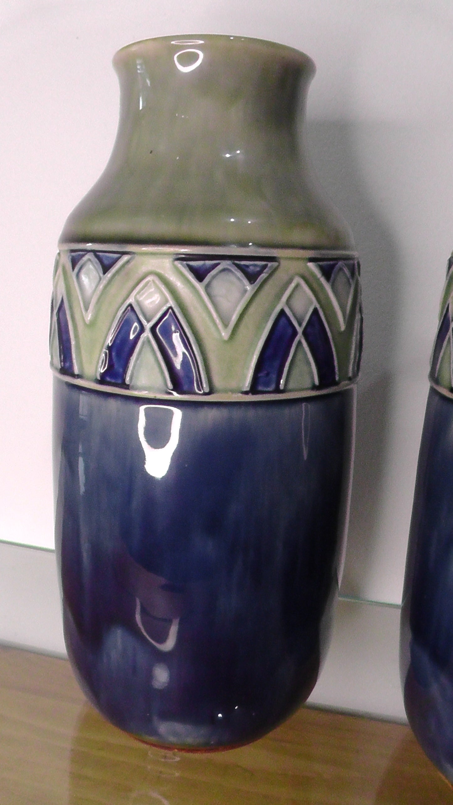 Pair of Tall Doulton Vases by Florrie Jones
