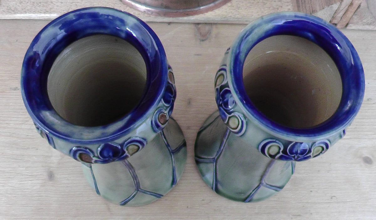 Pair of Art Nouveau Royal Doulton Vases by Lily Partington