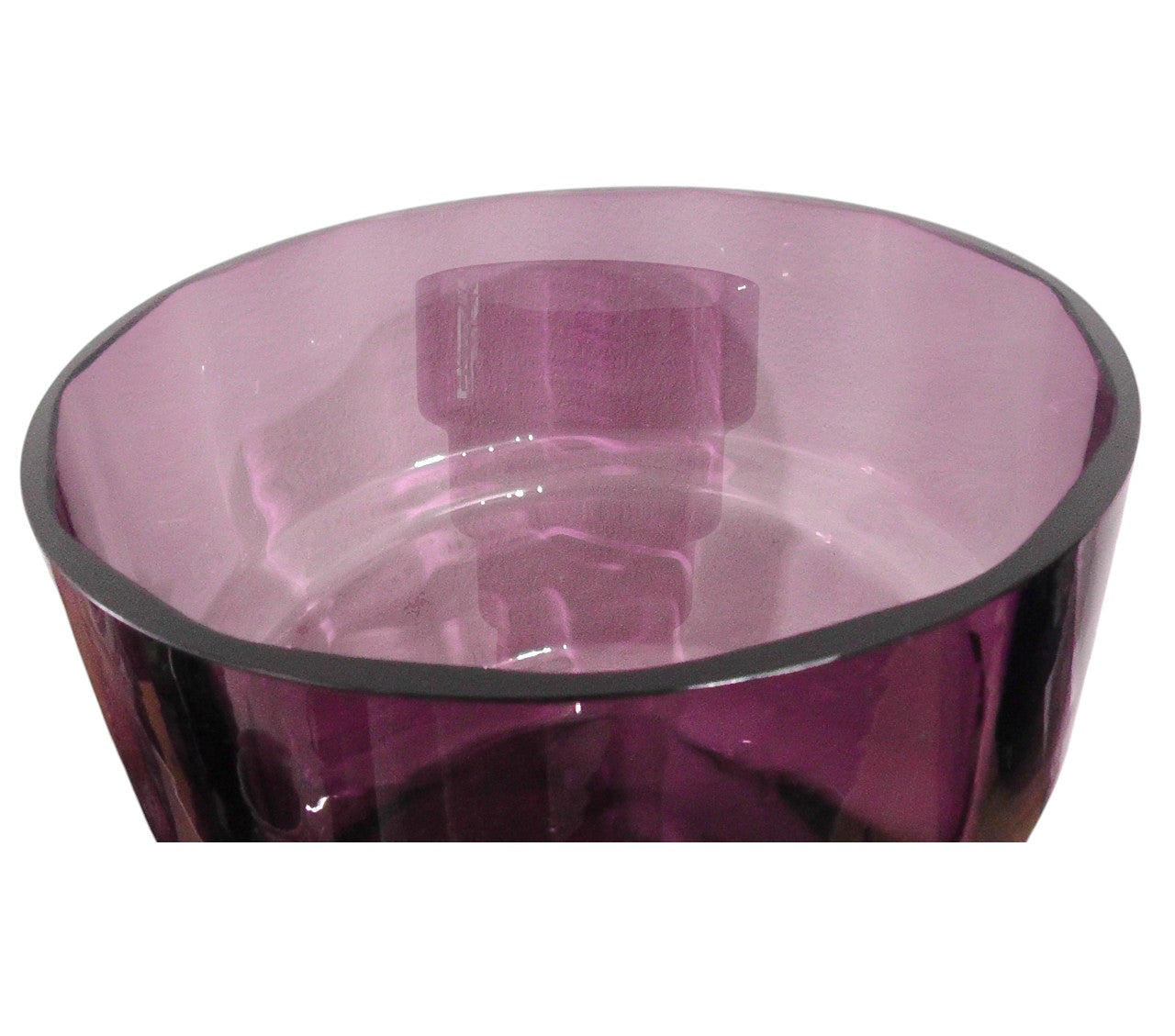 Large Vintage Amythest Stepped Glass Vase