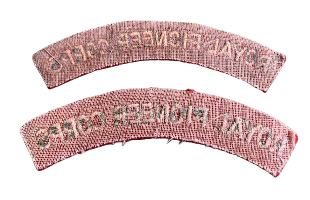 Pair of Post War Royal Pioneer Corps Cloth Shoulder Titles
