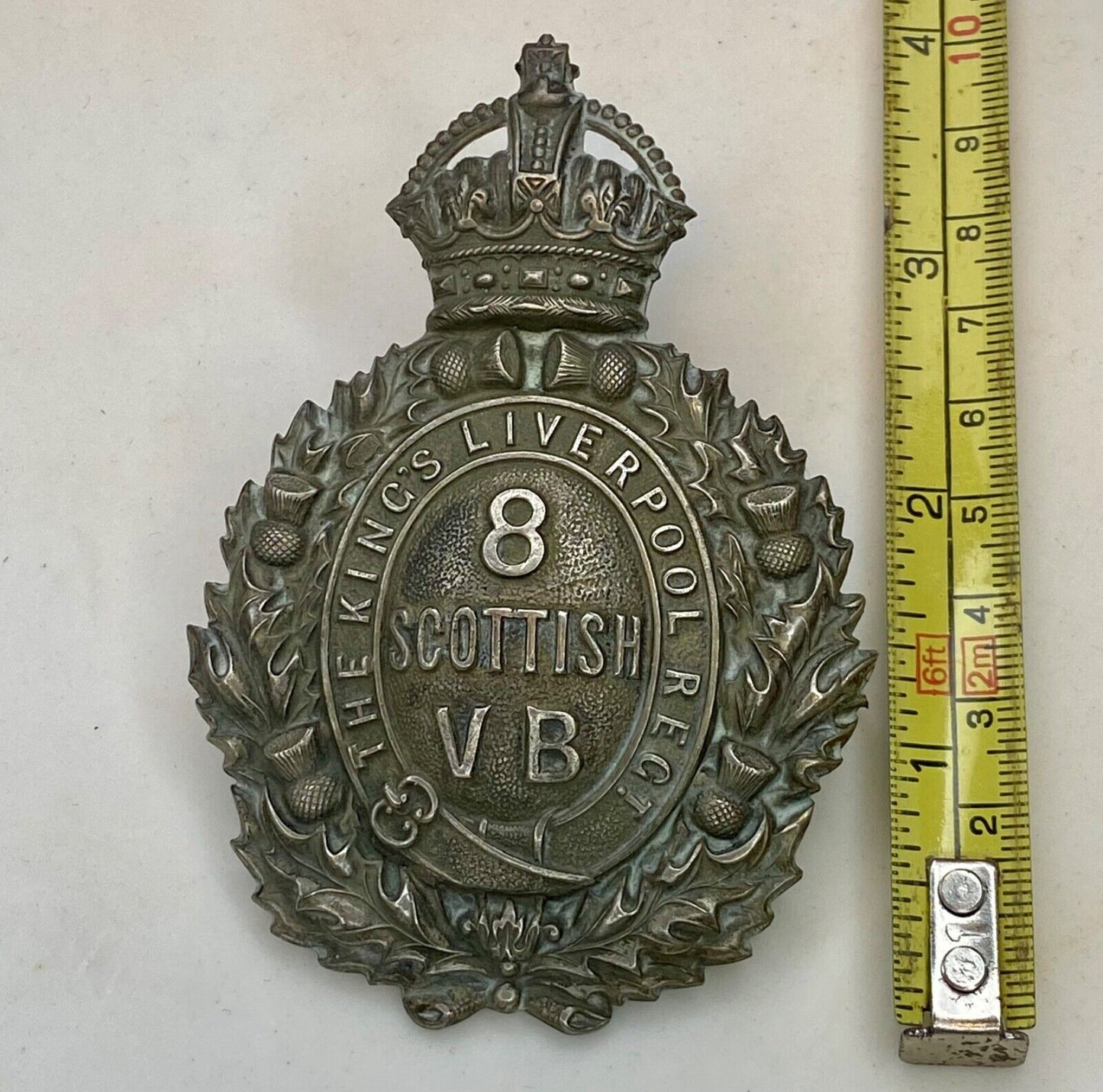 8th (Scottish) Volunteer Battalion, The King's (Liverpool Regiment) Helmet Plate