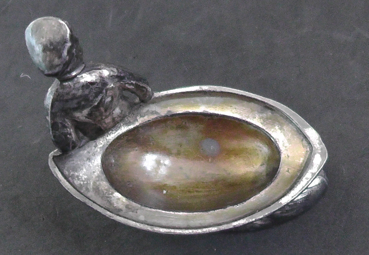 Unusual Dutch Boy and Boat Silver Plated Salt