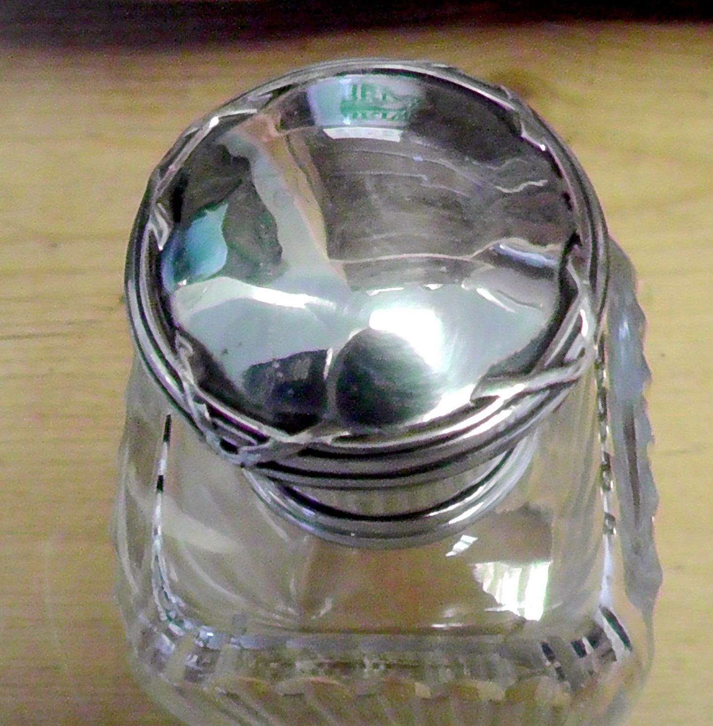 Small French Silver Topped Cut Glass Scent Bottle