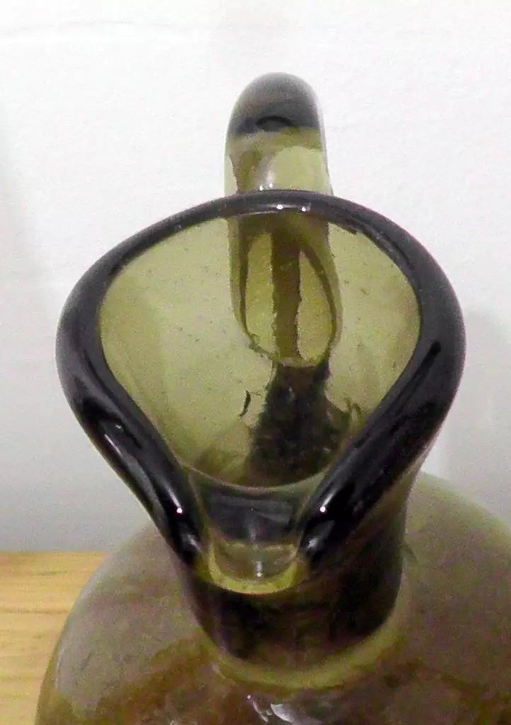Blenko? Large Crackle Glass Vase/Jug - Smokey Colouring