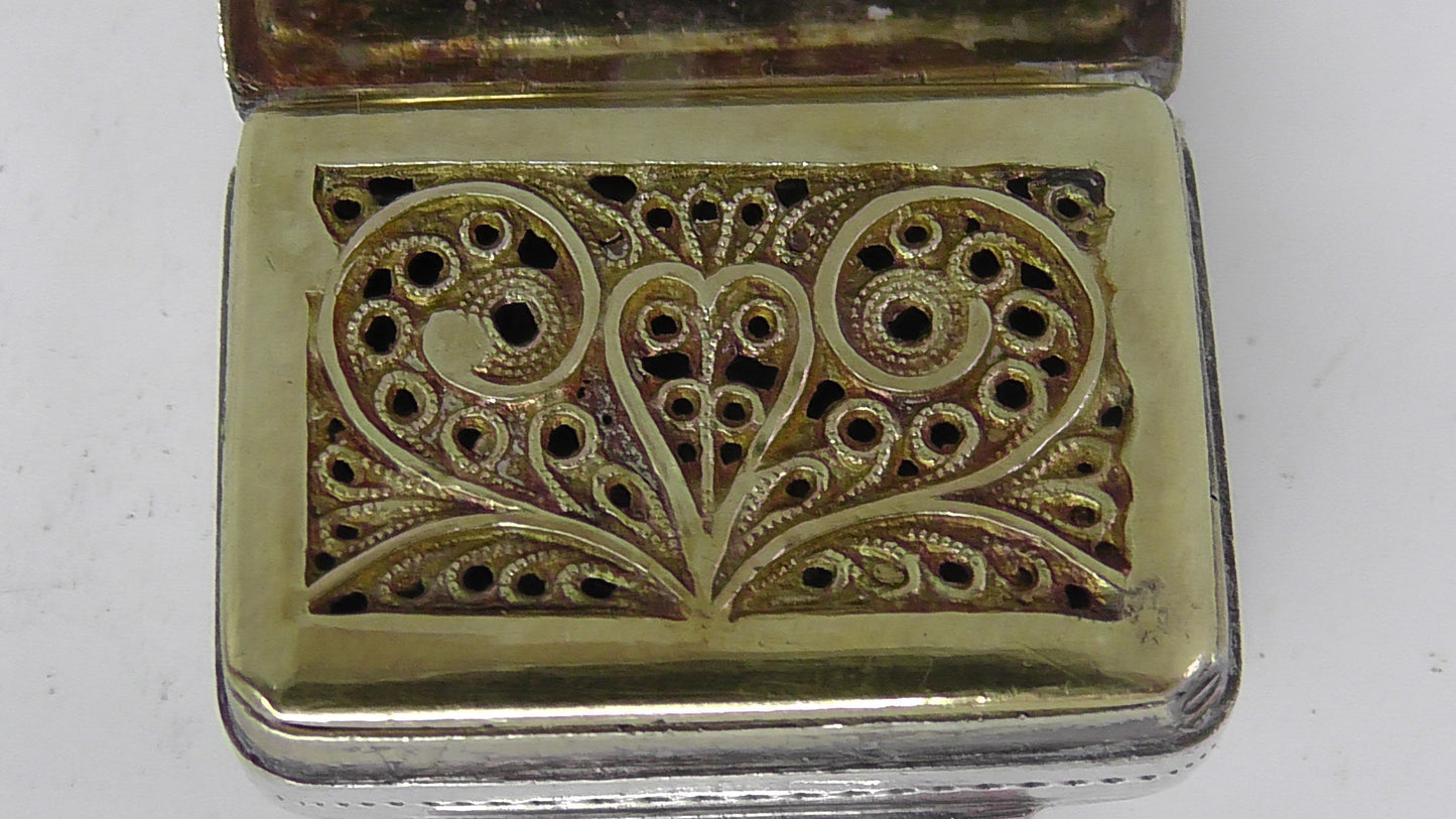 Solid Silver George IV Vinaigrette Dates 1829