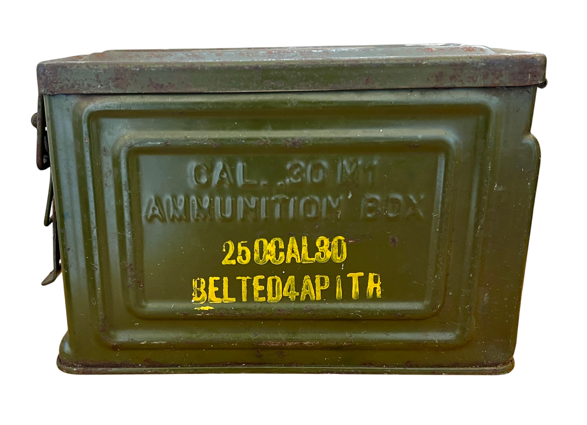 Rare WWII US Army .30 Cal M1 Ammunition Box Manufactured by the Crown Can Co.