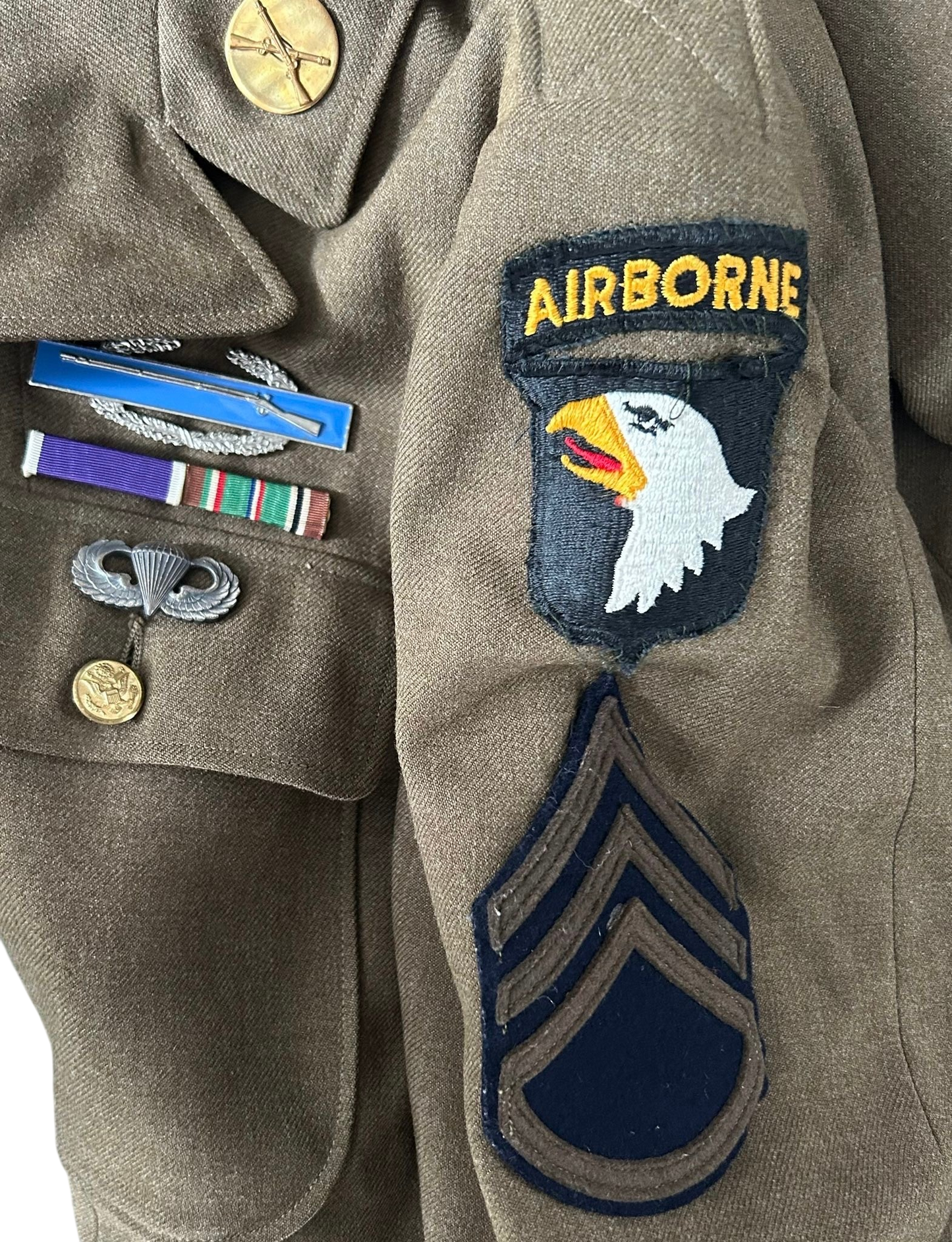 WW II US 1940 Pattern "Class A" S.D. Jacket - 101st Airborne SNCO - Dated 1942