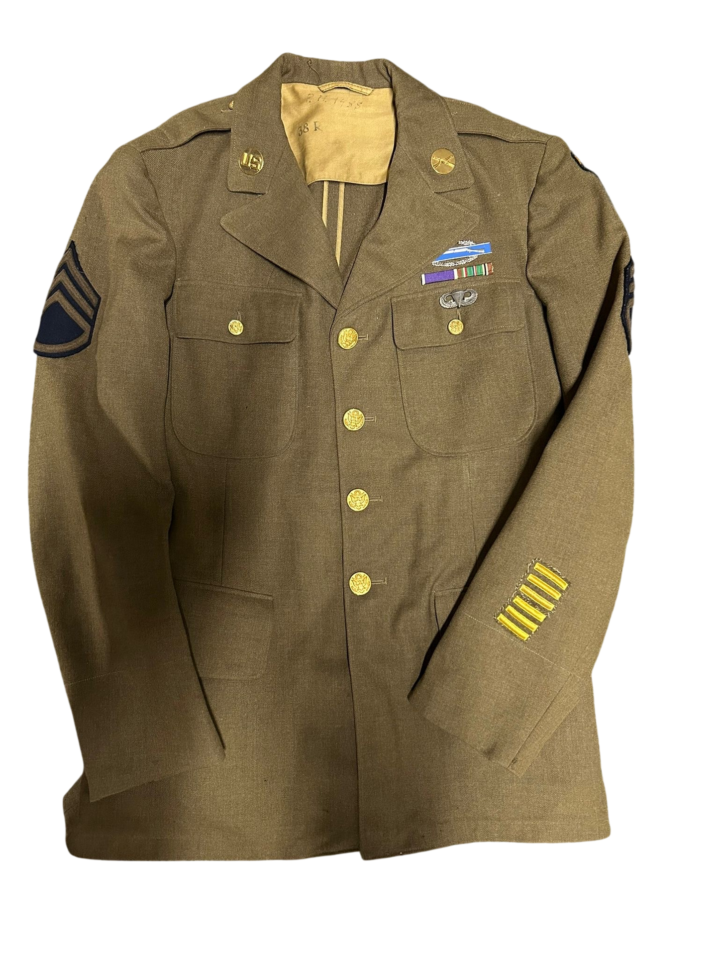 WW II US 1940 Pattern "Class A" S.D. Jacket - 101st Airborne SNCO - Dated 1942