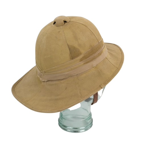 WWII Foreign Service Wolseley Pattern Pith Helmet & Original Hat Tin - Dated 1939