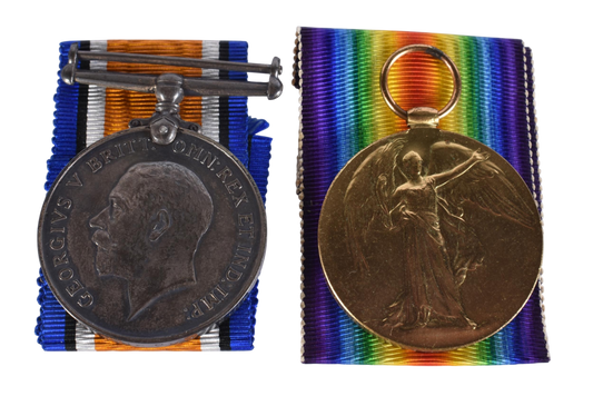 WW1 Medal Pair to L.8417 W Mason OS2 (Officer's Steward 2nd Class) RN