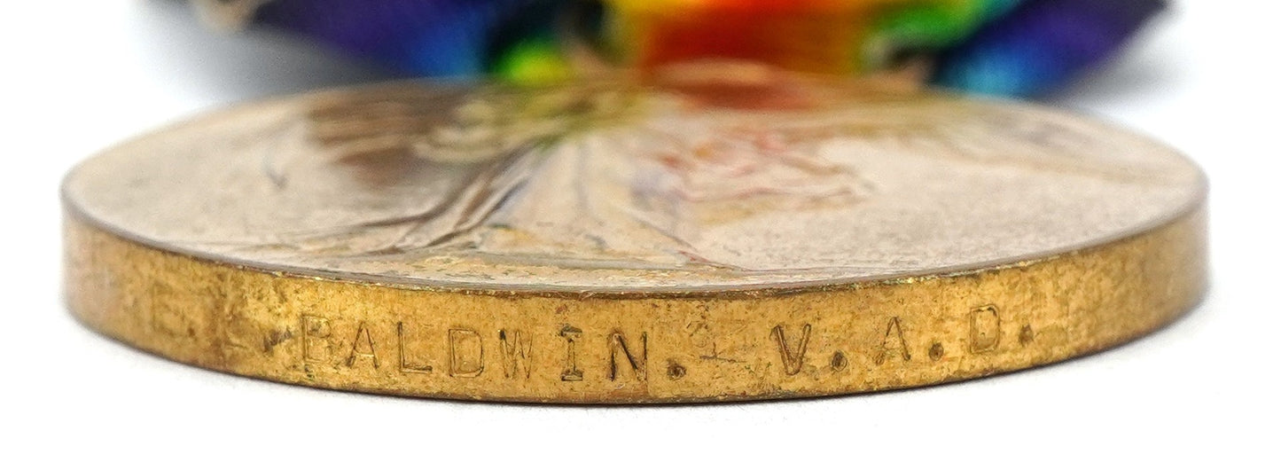 Original WW1 Victory Medal to E.L.BALDWIN V.A.D.