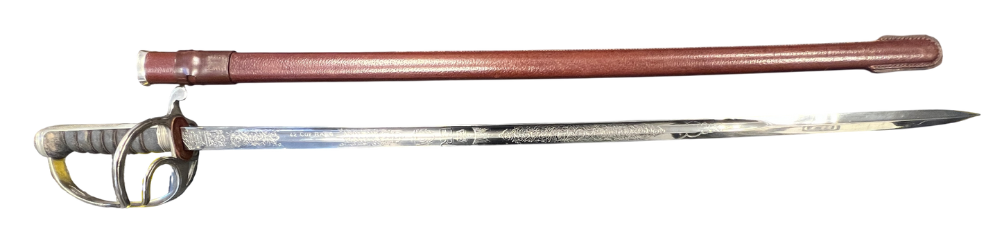 Rare 1956 Wilkinson British QEII Pattern 1821 RASC Officer's Sword - Cyprus Emergency (42 Coy)