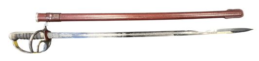 Rare 1956 Wilkinson British QEII Pattern 1821 RASC Officer's Sword - Cyprus Emergency (42 Coy)